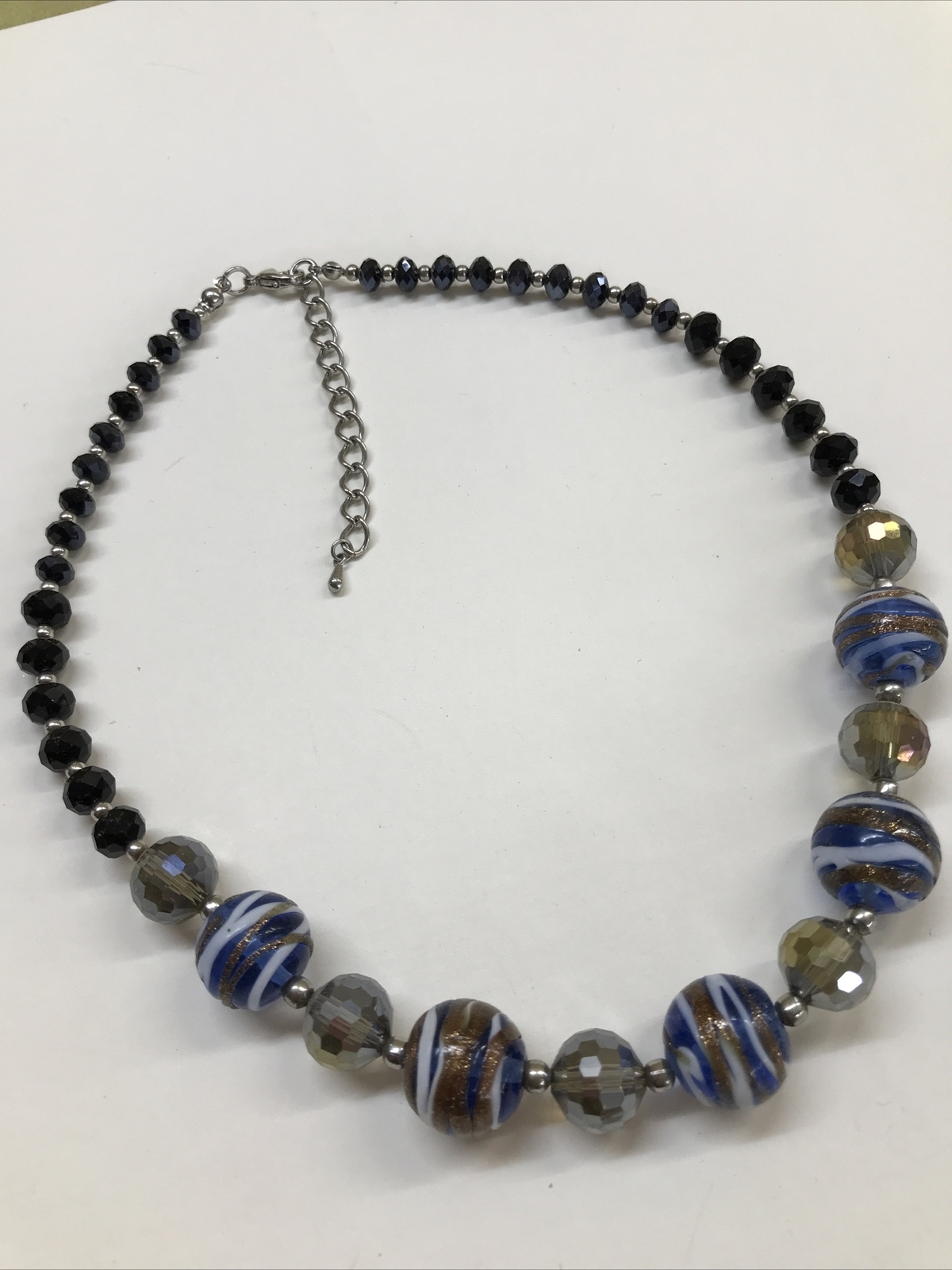 Silvertone and Multicolor Beaded Statement Neckla… - image 4