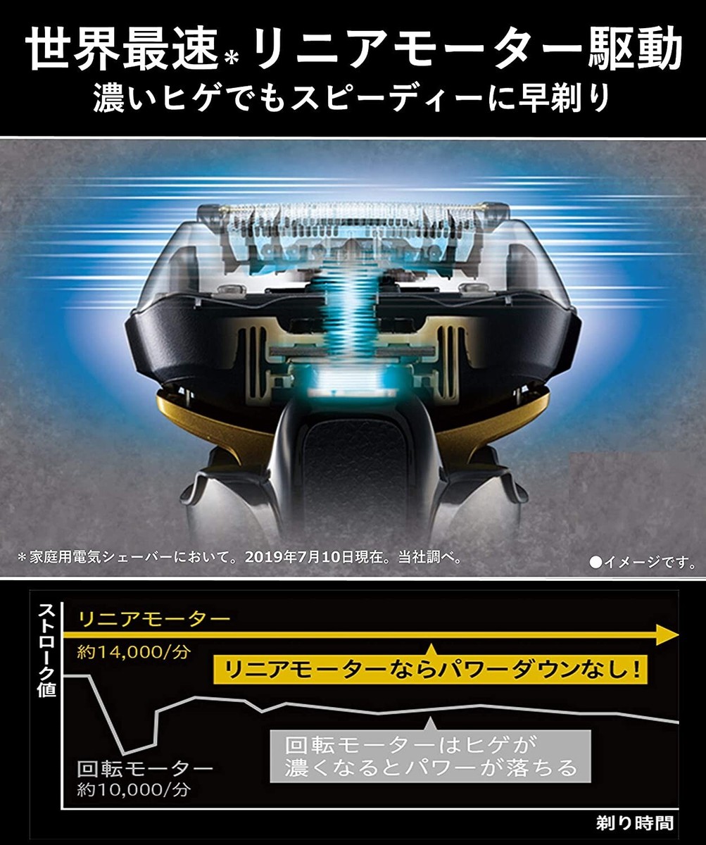 脱毛・除毛 Panasonic ES-LV9EX Shaver Panasonic ES-LV9W-S LAMDASH PRO Linear Motor 5 Blades