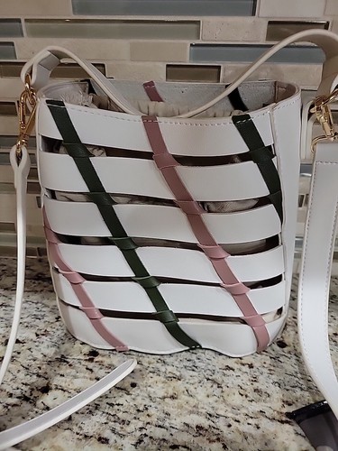Borsa Mersi Kara Bucket borsa vegan pelle tracolla fodera tela regolabile - Foto 9 di 9