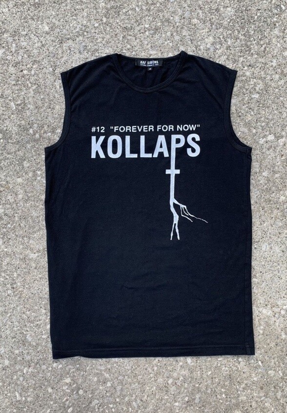 Raf Simons SS2002 Archive Kollaps Tank Top 48/M Black Raf Simons SS2002 Archive Kollaps Tank Top 48/M Black