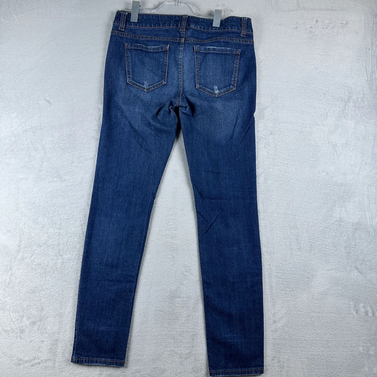 Pantalones de mezclilla ajustados Forever 21 para mujer talla 29 tiro bajo elásticos azul oscuro lavado