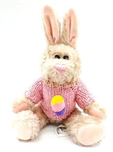 Chrisha Playful Bunny Plush Easter Rabbit Stuffed Animal Jointed 1998 Vintage