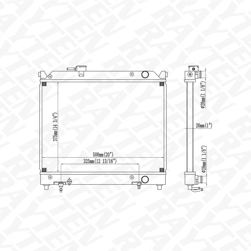 Radiator Fit for Asuna Sunrunner 1992-1993/ Chevrolet Tracker 1989-1991, 1998 - Image 3 of 4