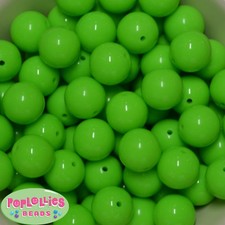 20mm Neon Lime Acrylic Solid Bubblegum Beads Lot 20 pc. gumball chunky