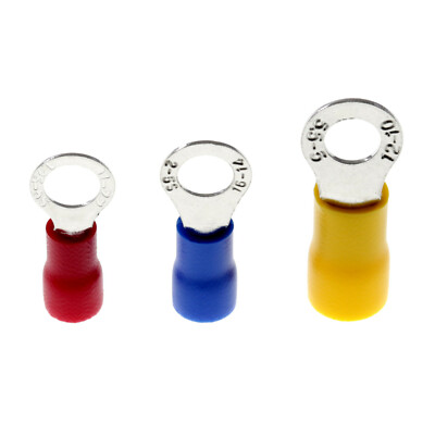 Ring Cable Lug / Crimp Connector Assortment (Male, M3-M10, 0.5-6.0mm²) - DIY Electrical Terminals
