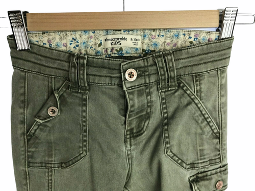 Abercrombie Fitch Kids Green Military Cargo Pants Legging Jeans Pockets Girls 10 - Picture 8 of 10