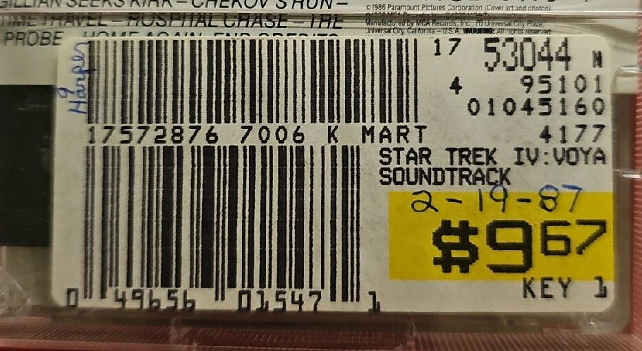 Star Trek IV The Voyage Home  Soundtrack Cassette SEALED 1986 VTG RARE - Image 3 of 4