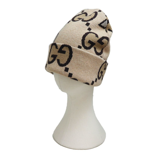 Palace Gucci Beanie パレスグッチGGスプリームウールビーニー GUCCI Beanie Knit Hat Palace Collab Beige GG Size M Without