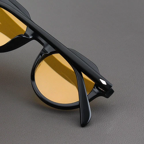 Moscot Lemtosh Sonnenbrille Herren rund Retro schwarzes Gestell polarisiert gelb Damen neu - Bild 7 von 11
