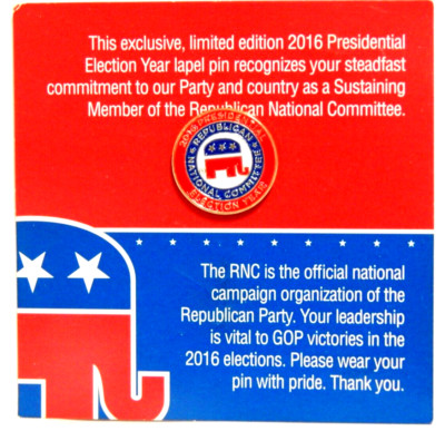 RNC 2016 Presidential Election Year Republican National Committee Pin