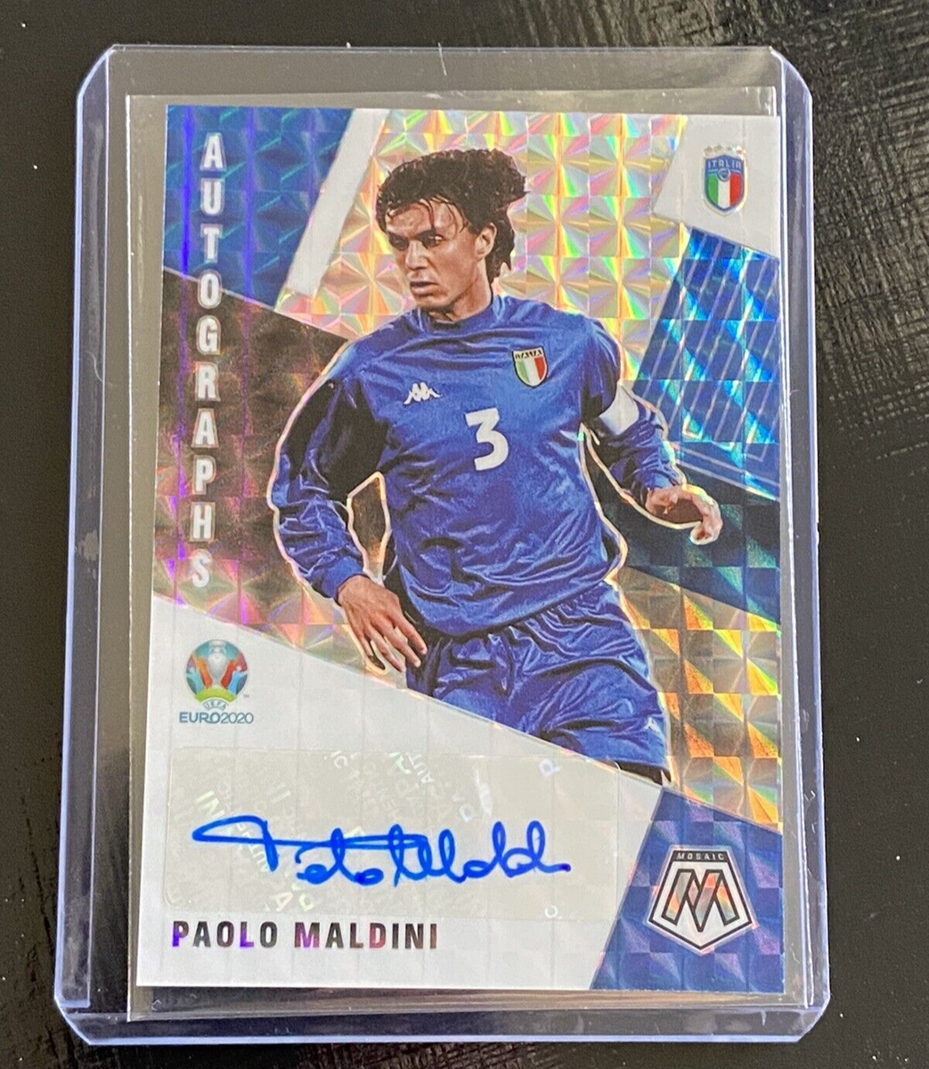 2020-21 Panini Mosaic UEFA Euro Silver Prizm Auto Paolo Maldini