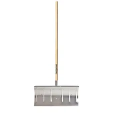 NEW 44 in. Wood Handle Snow Shovel Durable Aluminum Blade for Easy Snow Removal!