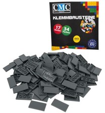 50 Klemmbausteine Bausteine Fliesen 2x4 Noppen Kacheln Fliese Bricks dunkel Grau