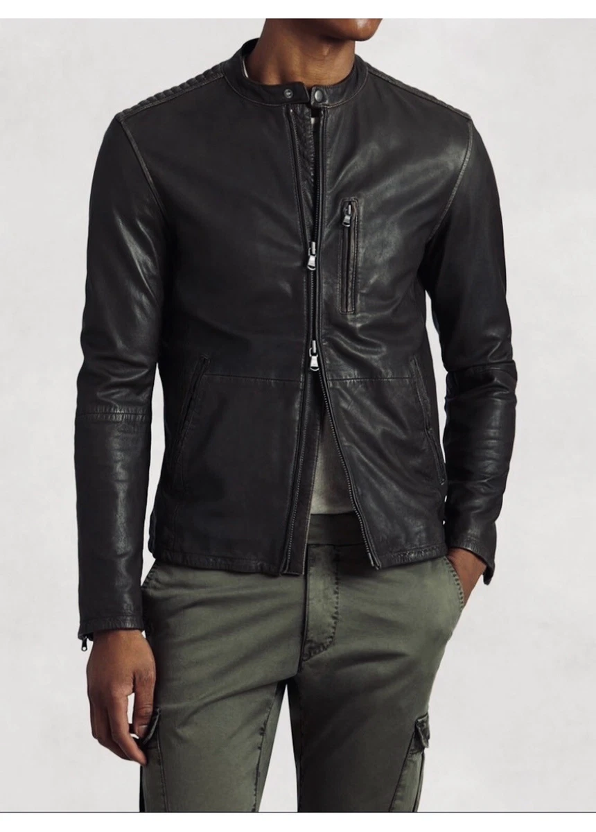 John Varvatos Leather Racer Jacket. Size Small. 698