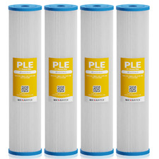 4 Big Blue 20" x 4.5" Pleated Washable Sediment Water Filter 5 micron