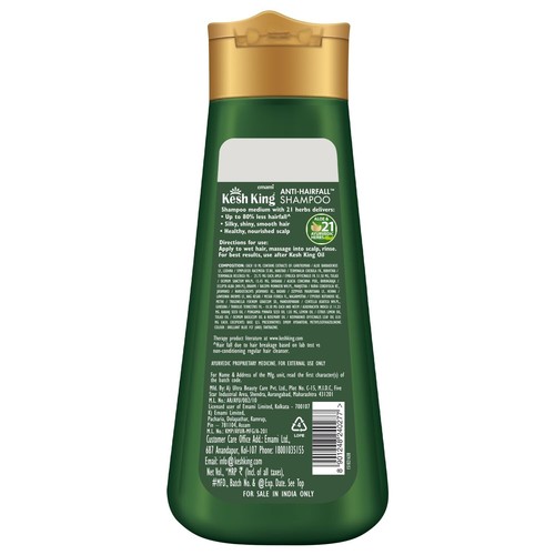 Kesh King Ayurvedic Anti Hairfall Shampoo 340ML Aloe Vera, Bhringraja And Amla - Picture 5 of 5