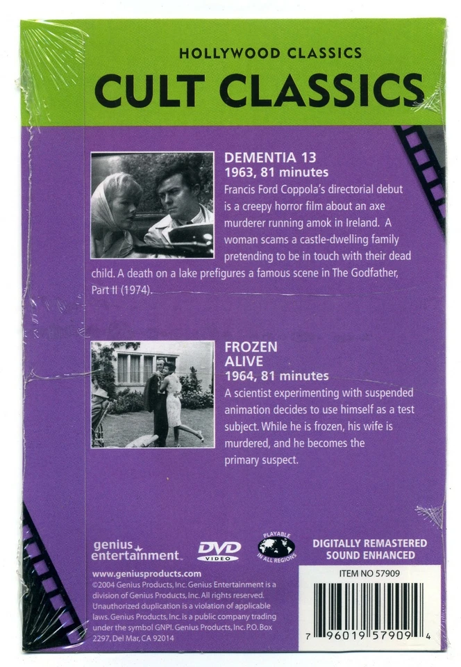 Double Feature DVD Hollywood Horror Cult Classics: Dementia 13/Frozen Alive - Image 2 of 2
