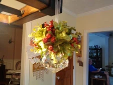 Mistletoe Ornament Acrylic Diamond Red