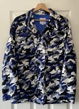I Am Gia Blue Camo Cargo Look Jacket Top S Small