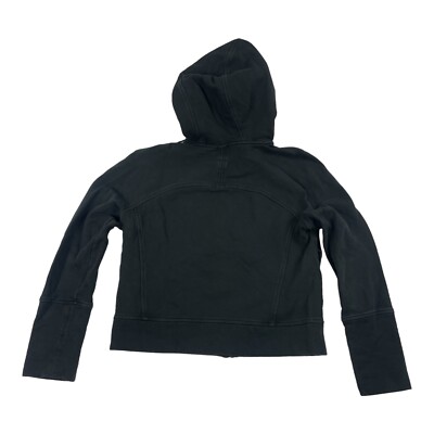 Lululemon フルジッパー フード付きジャケット サイズ8 Lululemon Black Floral Full Zip Cropped Hoodie Size Womens 8
