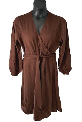 Girl with Curves Ribbed Faux Wrap Sweater Dress Chocolate | eBay Girl with Curves Ribbed Faux Wrap Sweater Dress Chocolate | eBay