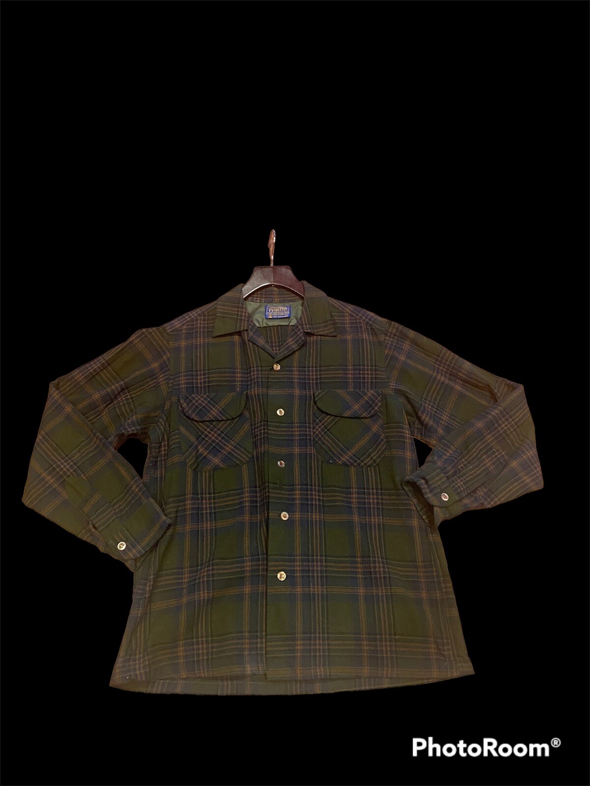 Vintage PENDLETON 60s M Board Shirt 1960 Brown Green … - Gem