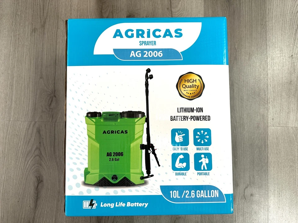 Pulverizador a batería AGRICAS AG2006 2,6 galones, ultra ligero, batería de iones de litio Foto 2 de 4