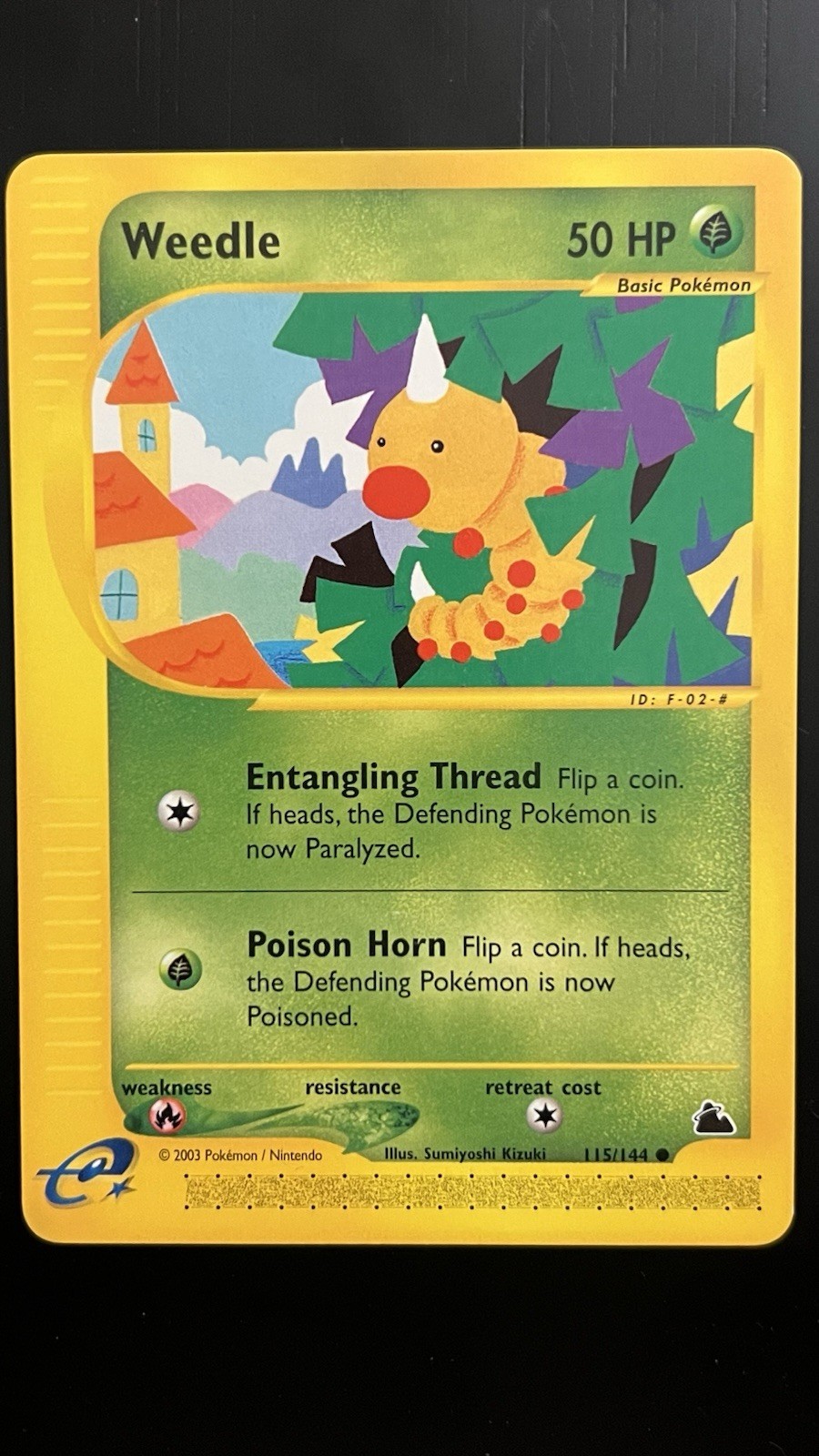 Weedle 115/144 Mint Skyridge Regular Pokemon TCG