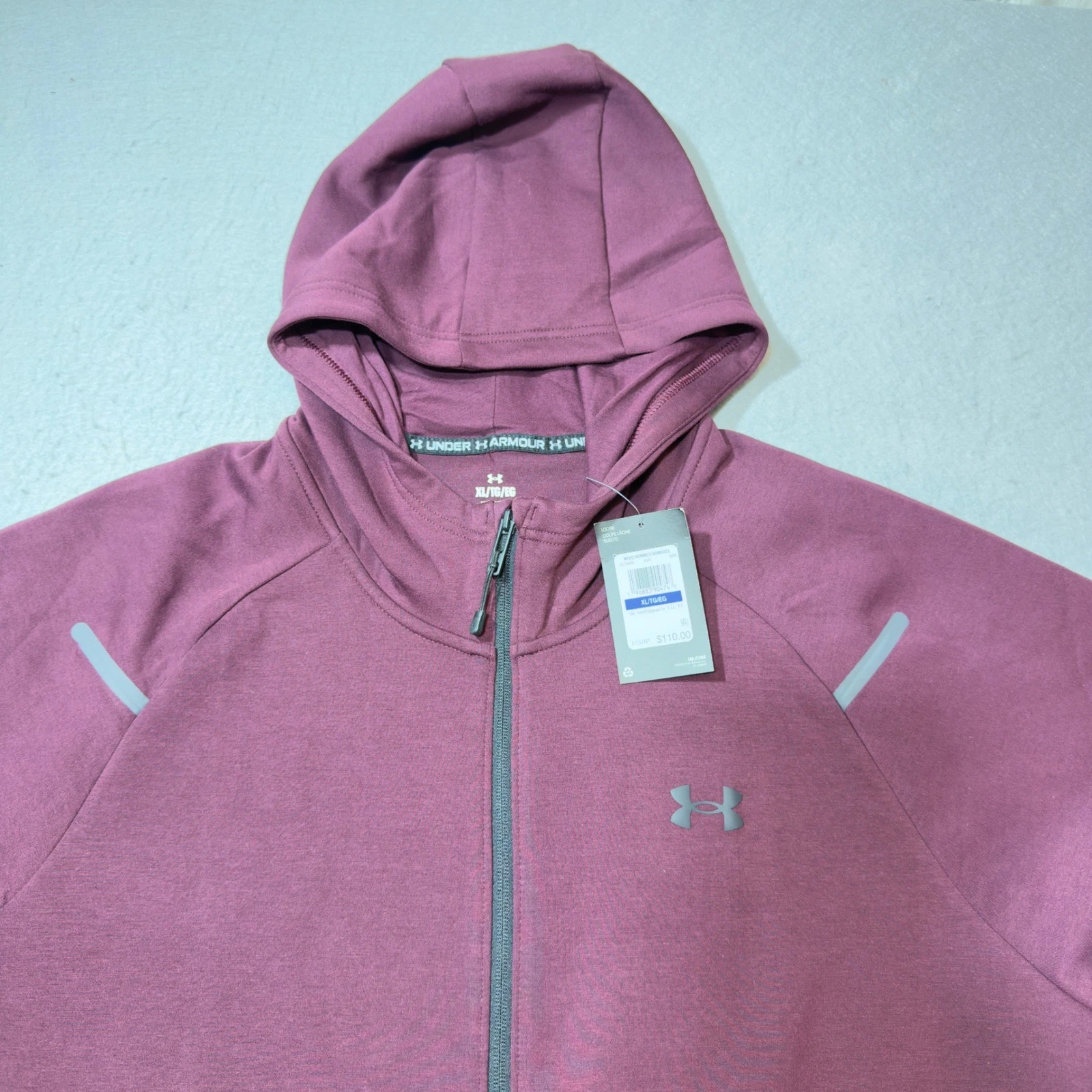 Under Armour Unstoppable Fleece Hoodie Mens XL Maroon NEW Full Zip 1379806-600