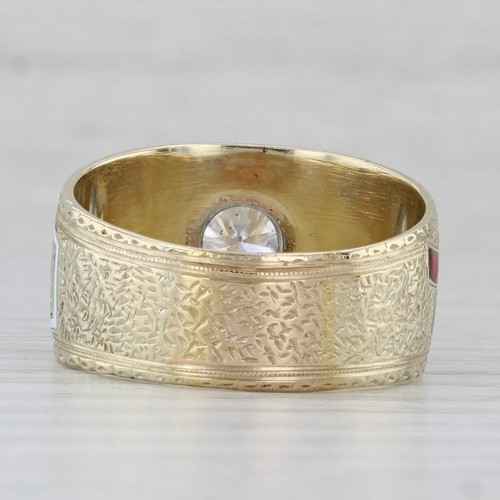 Antique Diamond Masonic Ring Knights Templar Royal Arch York Rite 14k Gold - Picture 4 of 9