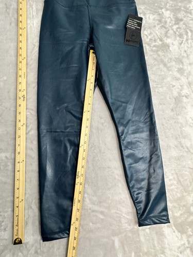 NWT 90 Degree by Reflect Arctic Navy Faux Leather Legging Size Medium - Picture 3 of 9