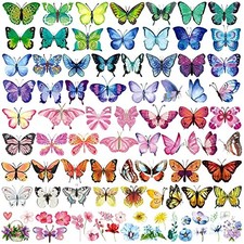 Butterfly Tattoos for Kids/Women, 100 Pcs Colorful  Waterproof colorful 100Pcs