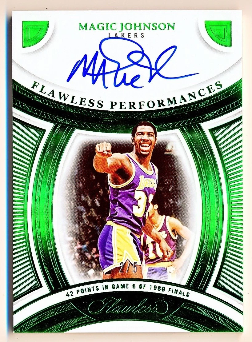 Panini Magic Johnson Basketball Autographed Sports Trading Cards