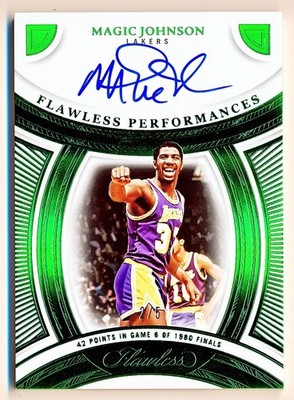 2024-25 Flawless Magic Johnson Performances Signature Emerald Auto #FP-MGJ (2/5)