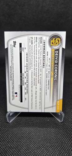 Mini Padres Refractor Diamante Deivid Coronil 2025 Bowman Cromo 1er Bowman - Imagen 2 de 2