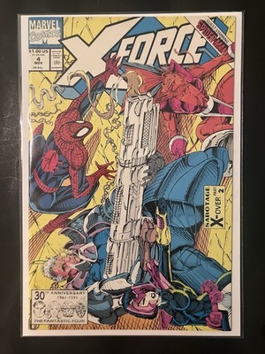 X-FORCE #4 (MARVEL 1991) 3RD APP DEADPOOL   X-FORCE VS JUGGERNAUT   COPPER AGE