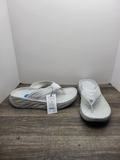Hoka Ora Recovery Flip Grey Lunar Rock White 1099675 LRWH Men's Size 10 New