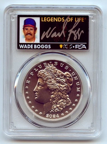 2024 $1 Silver Morgan Dollar PCGS MS70 FS Legends of Life Wade Boggs