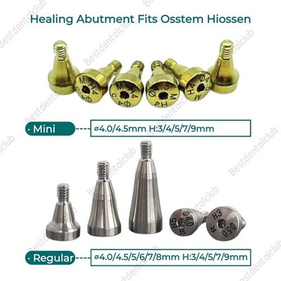 5Pcs Dental Caps Healing Abutment Cap Mini/Regular Platform Fits Osstem Hiossen