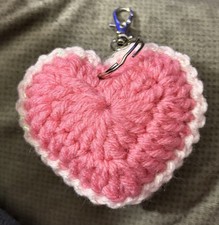 Crochet Heart Keychain