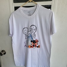 Disney Mickey Mouse and Minnie Mouse Tshirt Unisex Size Small White Short Sleeve