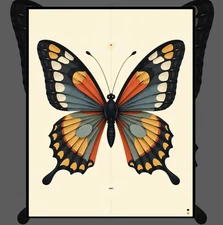 Steampunk Butterfly Printable Wall Art, Bauhaus Inspired Insect