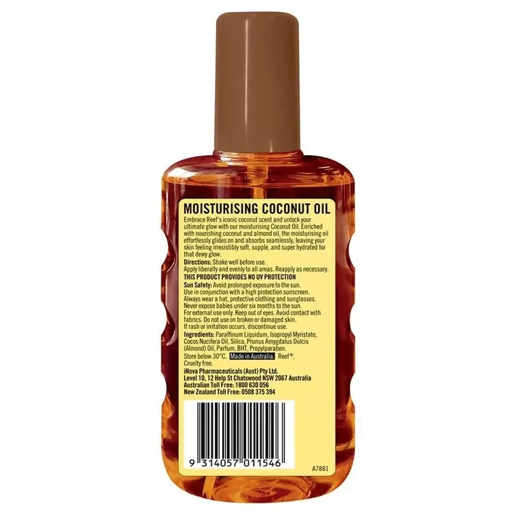 Aceite de coco de arrecife aceite hidratante spray bronceado profundo piel bronceado solar 220 ml Foto 2 de 2