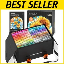 Permanent Art Markers Set with Blender & Storage Case