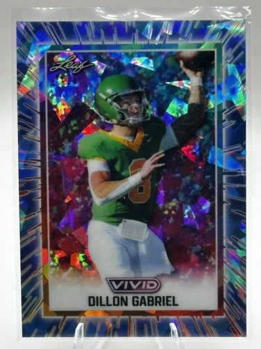 2025 Leaf Vivid Football Dillon Gabriel 1/1 RC Rookie Cracked Ice Oregon Browns