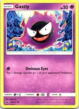 Pokemon TCG SM Crimson Invasion Gastly 36/111 Common Regular
