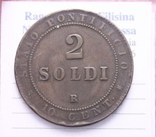 NL* STATO PONTIFICIO PAPA PIO IX 2 SOLDI Rame 1866 XXI Ottima conservazione