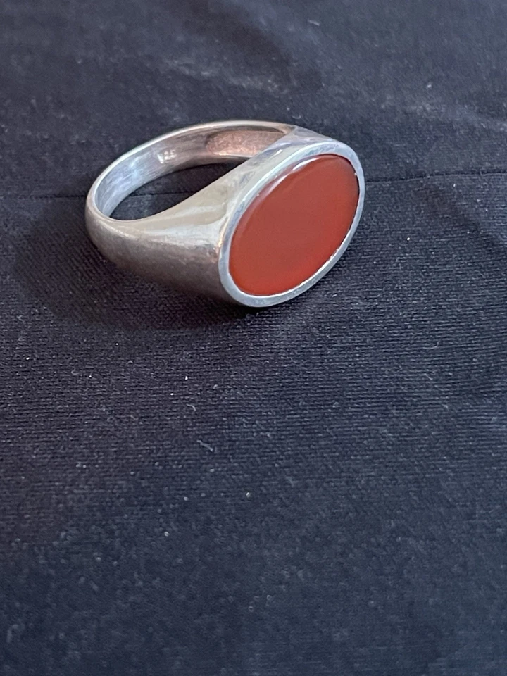 Anello Vintage in Argento e Corniola Misura 22.5 - Immagine 2 di 4