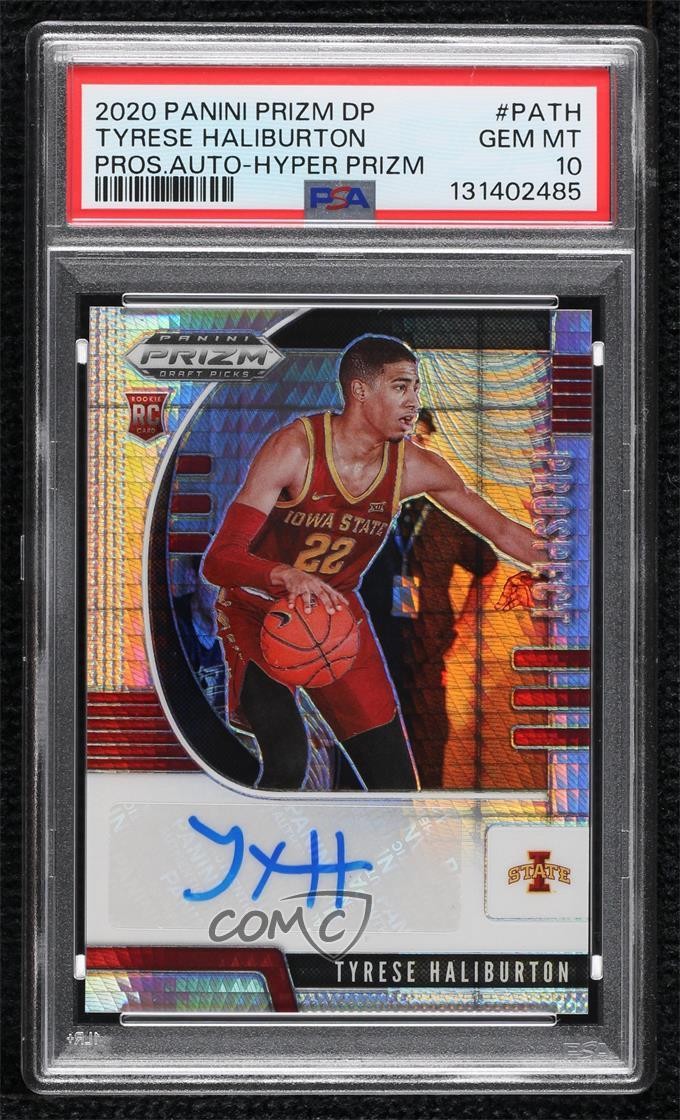 2020 Prizm Draft Picks Prospect Hyper Tyrese Haliburton PSA 10 GEM MT Auto 1i25