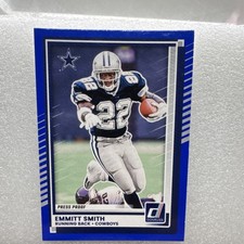 2025 Panini Donruss Press Proof Blue Emmitt Smith #4 Dallas Cowboys NFL Card